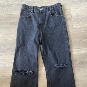 Zara wide leg high rise jeans 100% Cotton Size 6 Worn and washed once
